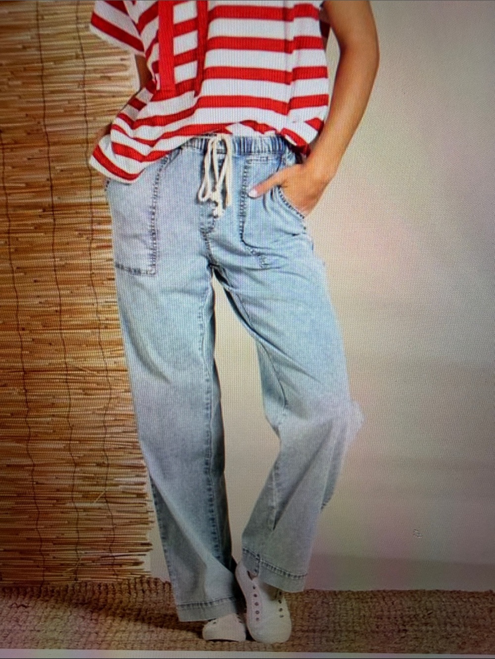 Cato Light Blue Drawstring Boyfriend Jeans